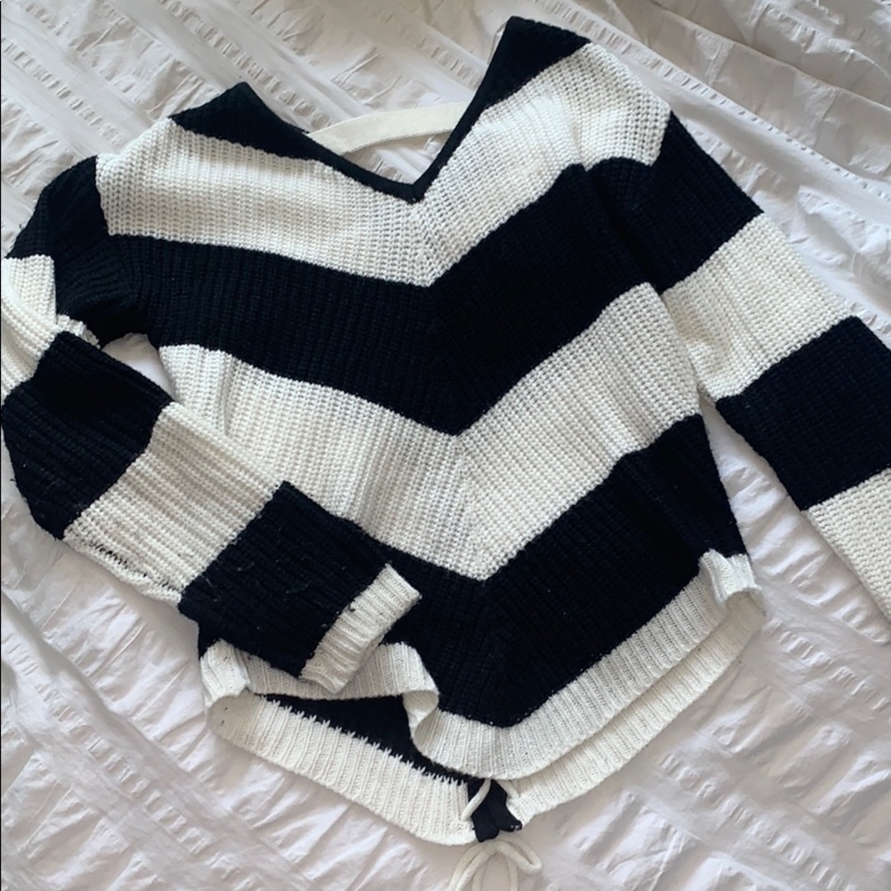 Black and white chevron sweater